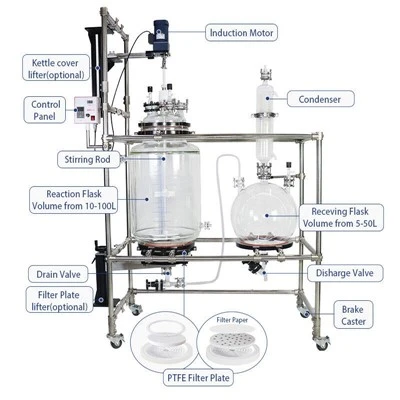 50l Glass Reactor | Shaanxi achieve chem 50l Glass Reactor | Shaanxi achieve chem